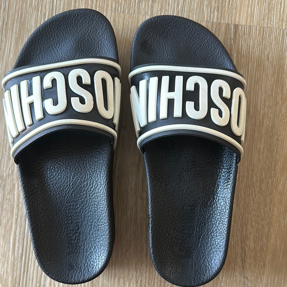 Moschino Black and White Slides